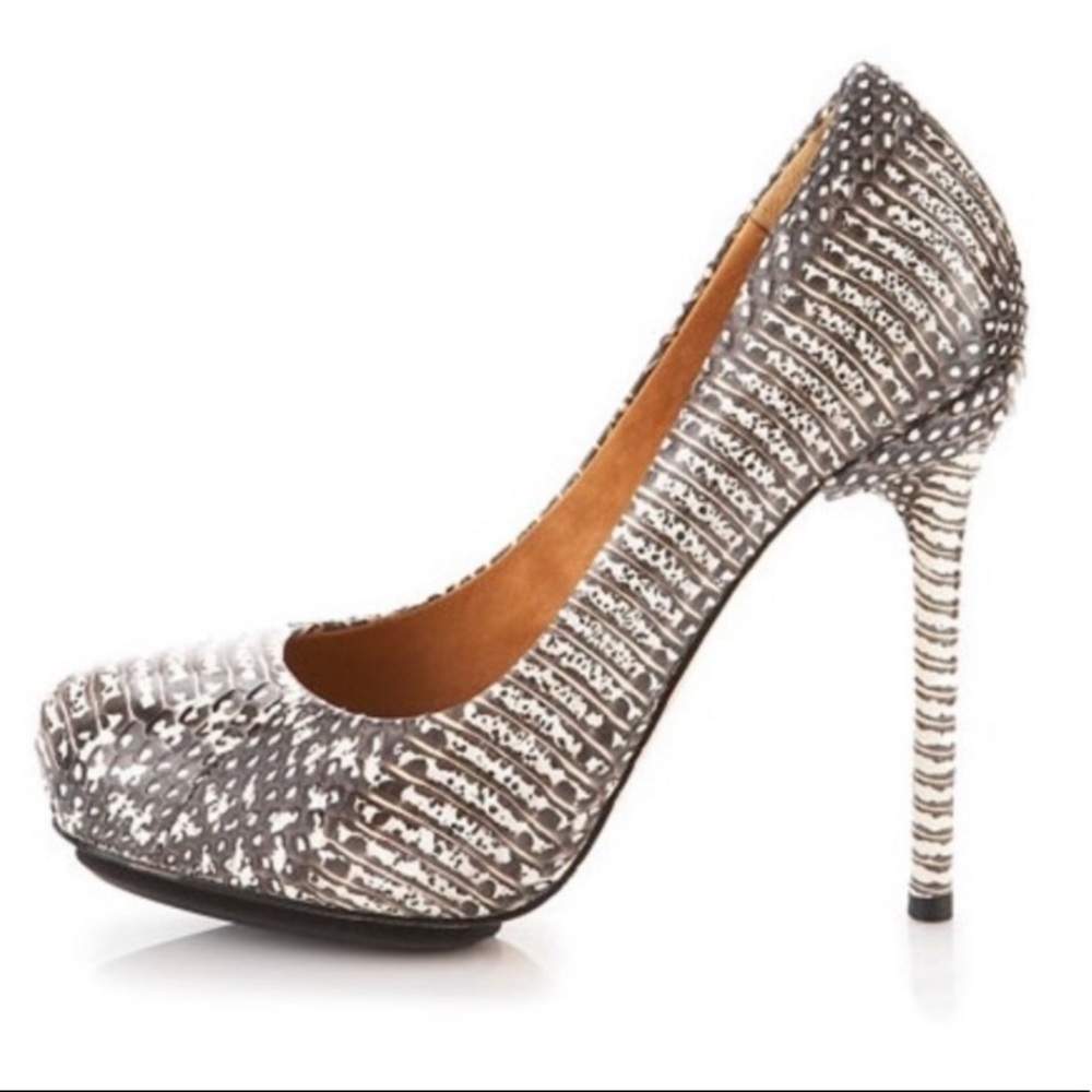 LAMB snake print heels